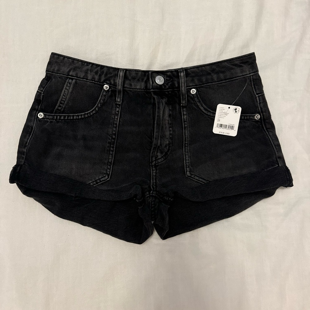 NEW We The Free Beginner’s Luck Slouch Shorts Faded Black